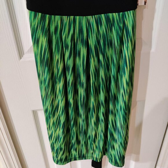 AB Studio Women's Green Black Knee Length Sleeveless Dress NWT Size Small - Picture 4 of 5